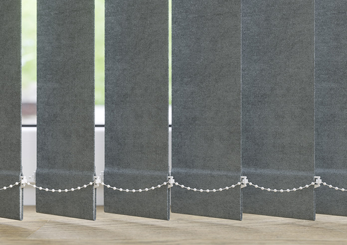 Flori Faux Suede (Blackout), Moody Grey - Vertical Blind Slats - Image 3